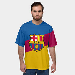 Футболка оверсайз мужская FC Barcelona 2018 Colors, цвет: 3D-принт — фото 2