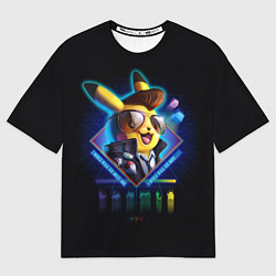 Футболка оверсайз мужская Retro Pikachu, цвет: 3D-принт