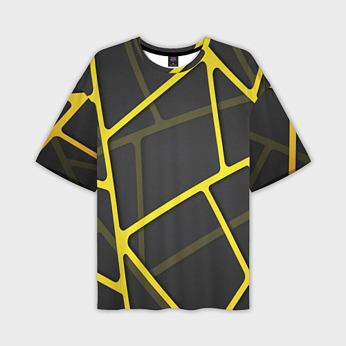 Мужская футболка оверсайз Желтая сетка / 3D-принт – фото 1