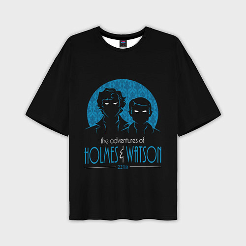 Мужская футболка оверсайз Холмс и Ватсон 221B / 3D-принт – фото 1