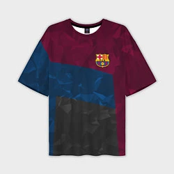 Мужская футболка оверсайз FC Barcelona: Dark polygons