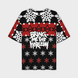 Футболка оверсайз мужская Праздничный Bring Me the Horizon, цвет: 3D-принт