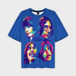 Футболка оверсайз мужская The Beatles: Faces, цвет: 3D-принт