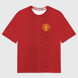 Футболка оверсайз мужская Manchester United: Red Lines, цвет: 3D-принт
