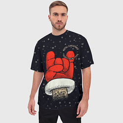Футболка оверсайз мужская Metal Christmas - Heavy New Year, цвет: 3D-принт — фото 2