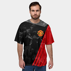 Футболка оверсайз мужская FC Manchester United: Abstract, цвет: 3D-принт — фото 2