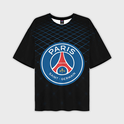 Мужская футболка оверсайз FC PSG: Blue Lines / 3D-принт – фото 1