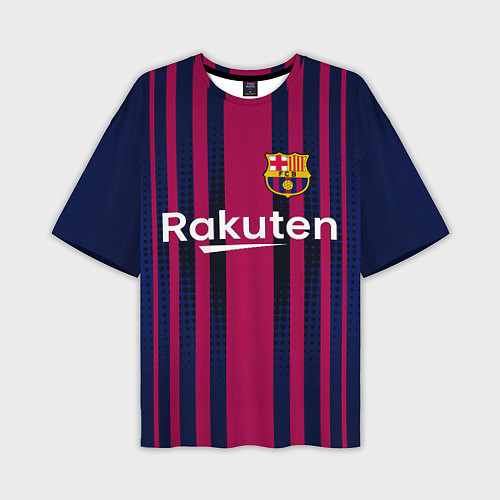 Мужская футболка оверсайз FC Barcelona: Rakuten / 3D-принт – фото 1