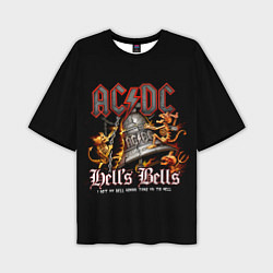 Мужская футболка оверсайз AC DC - bell with devils