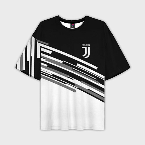 Мужская футболка оверсайз FC Juventus: B&W Line / 3D-принт – фото 1