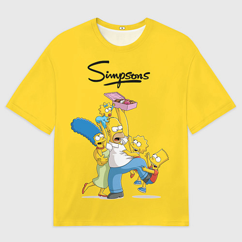 Мужская футболка оверсайз Simpsons Family / 3D-принт – фото 1