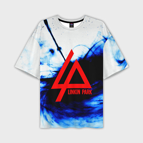 Мужская футболка оверсайз Linkin Park blue smoke / 3D-принт – фото 1