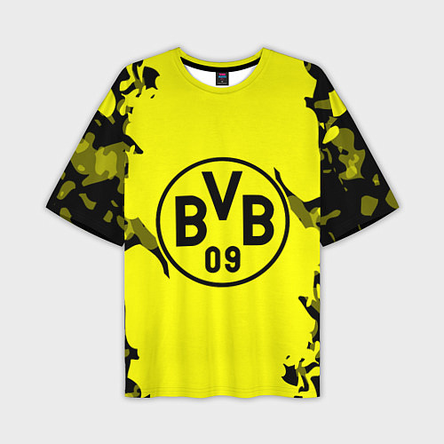 Мужская футболка оверсайз FC Borussia Dortmund: Yellow & Black / 3D-принт – фото 1
