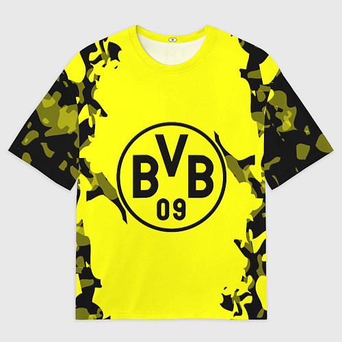 Мужская футболка оверсайз FC Borussia Dortmund: Yellow & Black / 3D-принт – фото 1