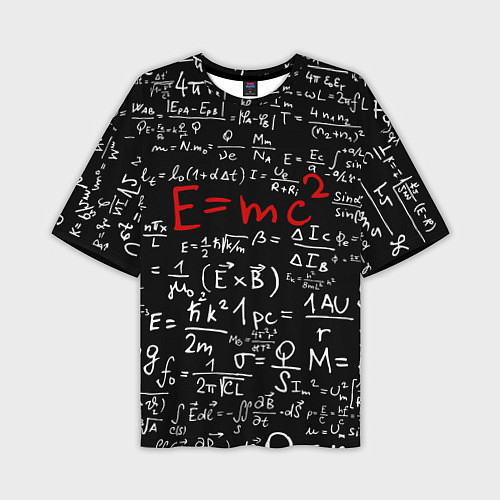 Мужская футболка оверсайз E=mc2 / 3D-принт – фото 1