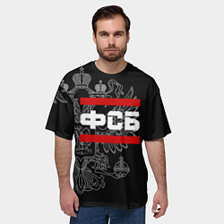 Футболка оверсайз мужская ФСБ: герб РФ, цвет: 3D-принт — фото 2