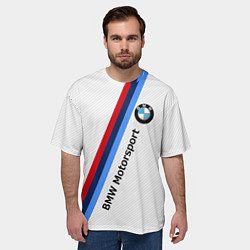 Футболка оверсайз мужская BMW Motorsport: White Carbon, цвет: 3D-принт — фото 2