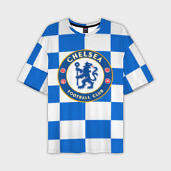 Футболка оверсайз мужская FC Chelsea: Grid, цвет: 3D-принт