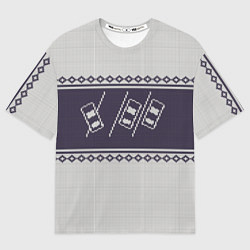 Мужская футболка оверсайз Форсаж: Зимний узор