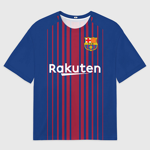 Мужская футболка оверсайз FC Barcelona: Iniesta 17/18 / 3D-принт – фото 1