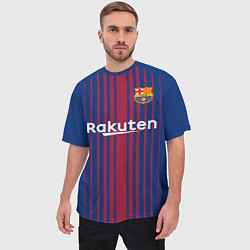 Футболка оверсайз мужская FC Barcelona: Iniesta 17/18, цвет: 3D-принт — фото 2