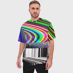 Футболка оверсайз мужская TV Glitch, цвет: 3D-принт — фото 2