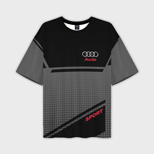 Мужская футболка оверсайз Audi: Crey & Black / 3D-принт – фото 1