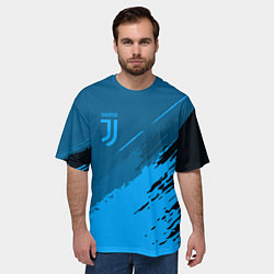 Футболка оверсайз мужская FC Juventus: Blue Original, цвет: 3D-принт — фото 2
