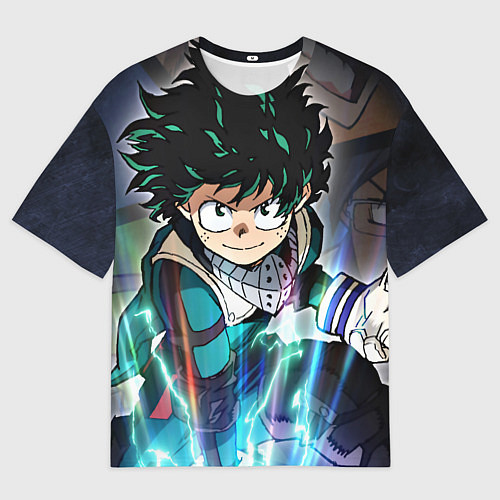 Мужская футболка оверсайз My Hero Academia синий свет / 3D-принт – фото 1