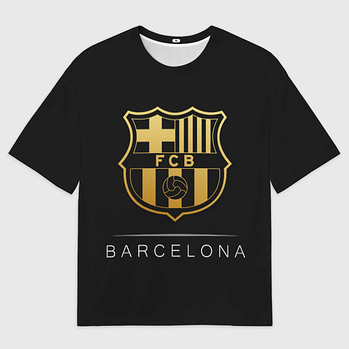 Мужская футболка оверсайз Barcelona Gold Edition / 3D-принт – фото 1