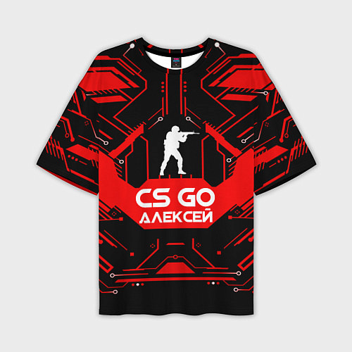 Мужская футболка оверсайз CS:GO - Алексей / 3D-принт – фото 1