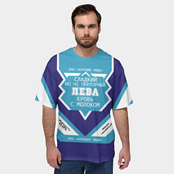 Футболка оверсайз мужская Лева сладкий, цвет: 3D-принт — фото 2