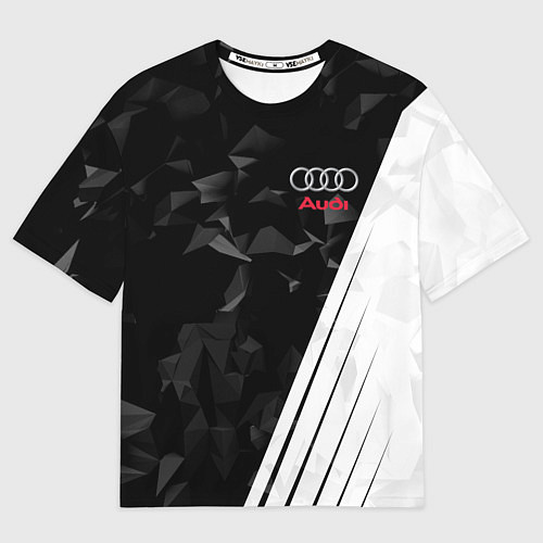 Мужская футболка оверсайз Audi: Black Poly / 3D-принт – фото 1