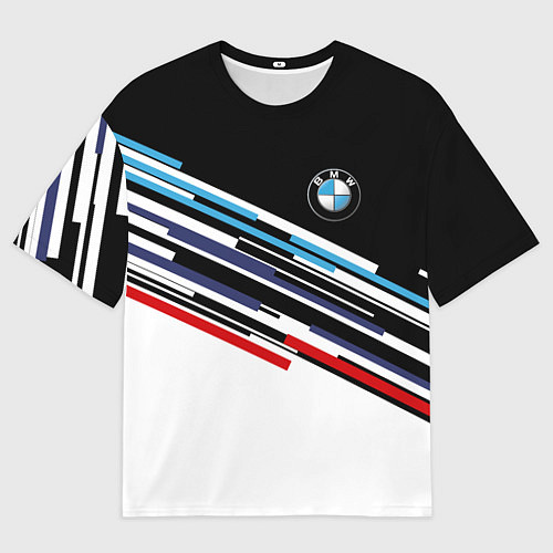 Мужская футболка оверсайз BMW BRAND COLOR БМВ / 3D-принт – фото 1