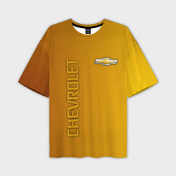 Мужская футболка оверсайз Chevrolet желтый градиент