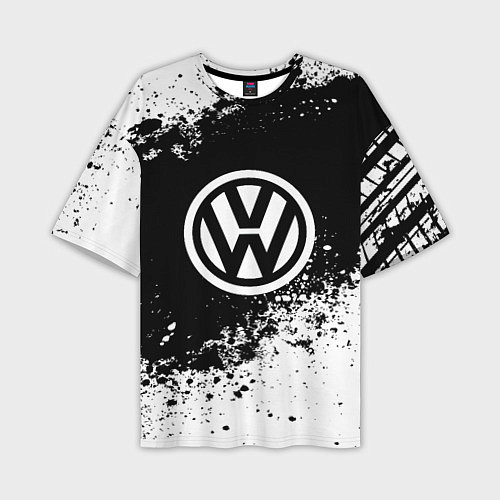 Мужская футболка оверсайз Volkswagen: Black Spray / 3D-принт – фото 1
