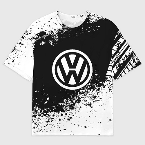 Мужская футболка оверсайз Volkswagen: Black Spray / 3D-принт – фото 1