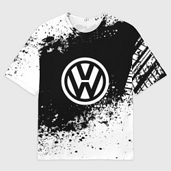 Футболка оверсайз мужская Volkswagen: Black Spray, цвет: 3D-принт