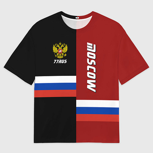 Мужская футболка оверсайз Moscow, Russia / 3D-принт – фото 1