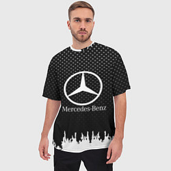 Футболка оверсайз мужская Mercedes-Benz: Black Side, цвет: 3D-принт — фото 2