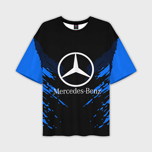Мужская футболка оверсайз Mercedes-Benz: Blue Anger / 3D-принт – фото 1
