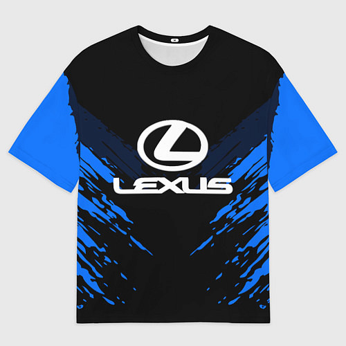 Мужская футболка оверсайз Lexus: Blue Anger / 3D-принт – фото 1