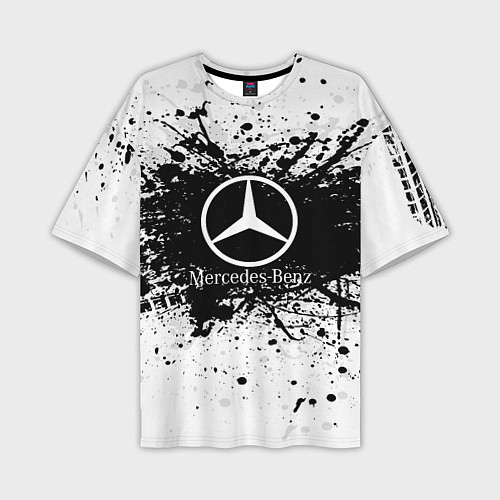 Мужская футболка оверсайз Mercedes-Benz: Black Spray / 3D-принт – фото 1