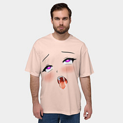 Футболка оверсайз мужская Ahegao Face, цвет: 3D-принт — фото 2