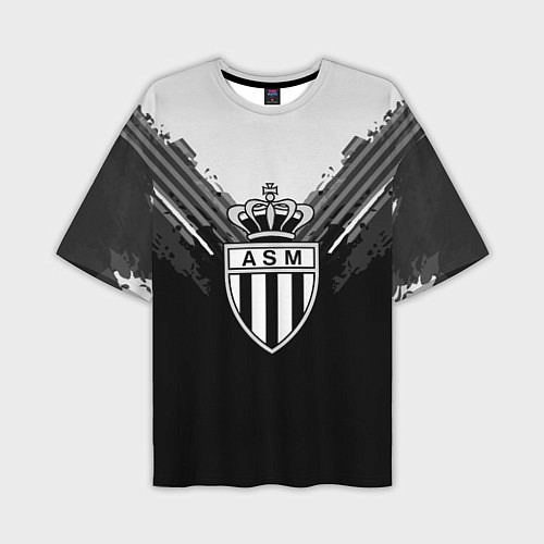 Мужская футболка оверсайз FC Monaco: Black Style / 3D-принт – фото 1