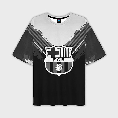 Мужская футболка оверсайз FC Barcelona: Black Style / 3D-принт – фото 1