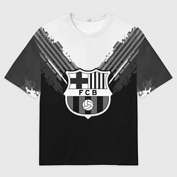 Мужская футболка оверсайз FC Barcelona: Black Style