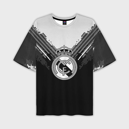 Мужская футболка оверсайз FC Real Madrid: Black Style / 3D-принт – фото 1