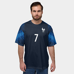 Футболка оверсайз мужская Сборная Франции: Гризманн домашняя 18/19, цвет: 3D-принт — фото 2