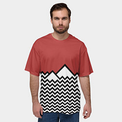 Футболка оверсайз мужская Горы Твин Пикс, цвет: 3D-принт — фото 2